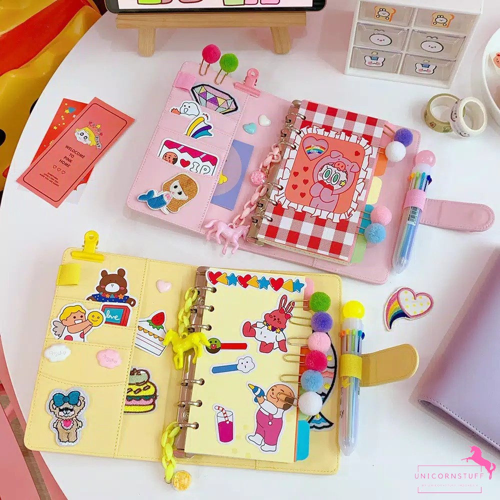 1 Set Notebook Kulit Unicorn Anak Diary Buku Catatan Journal Pink Binder Kado Hadiah Sekolah Kuliah Perempuan Cewek