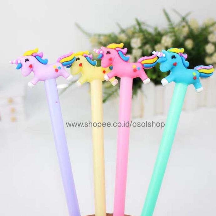 

Promo Pulpen Unicorn Pony Kuda Poni Pen Gel Karakter Satuan Lusinan Lucu Terbaik