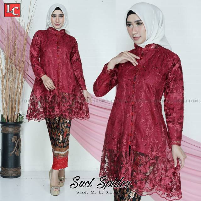 STELAN KEBAYA TUNIK TILLE BORDIR/KURUNG/KEBAYA KEKINIAN / KEBAYA MODREN/LONG TUNIK BORDIR