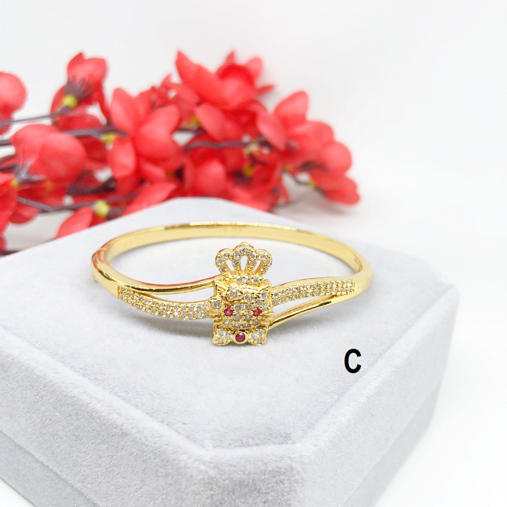 Perhiasan Gelang Bangle Xuping Kitty Kucing Lapis Emas Asli Gold Kupu Kupu - BB333