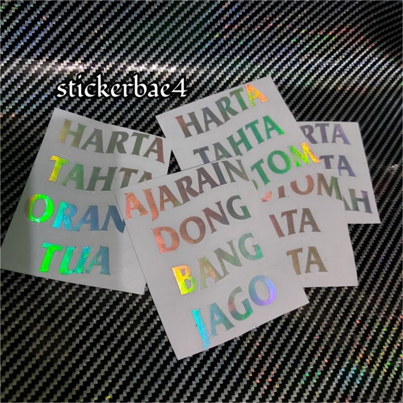 STICKER HARTA TAHTA CUSTOM HOLOGRAM