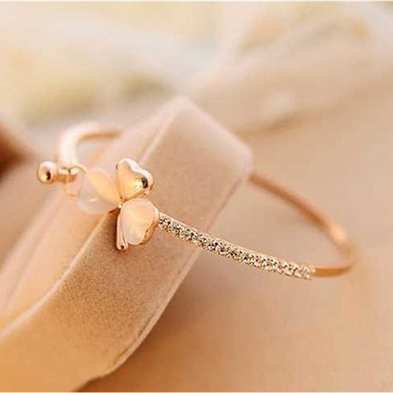 Gelang Wanita S14 BUNGA Clover Semanggi Women Bangle Gaya Korea Fashion Aksesoris Elegan Bracelet