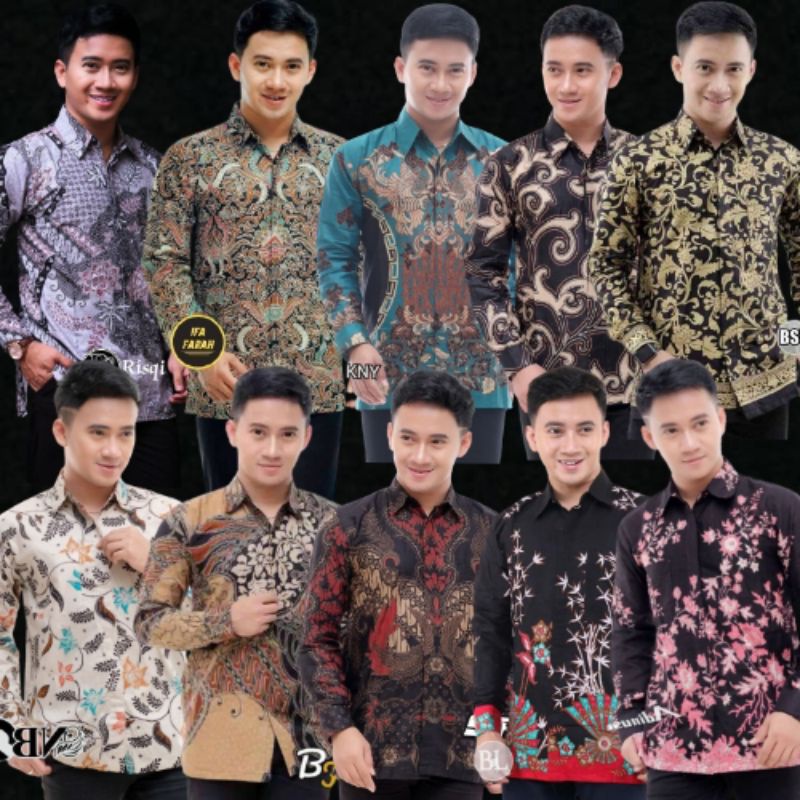 Kemeja hem baju batik seragam kantor panjang afgan