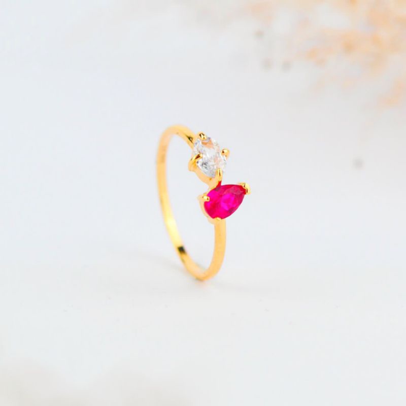 Cincin Emas Talipan Mata Tetes Air Feat Oval - Toko Emas Gadjah