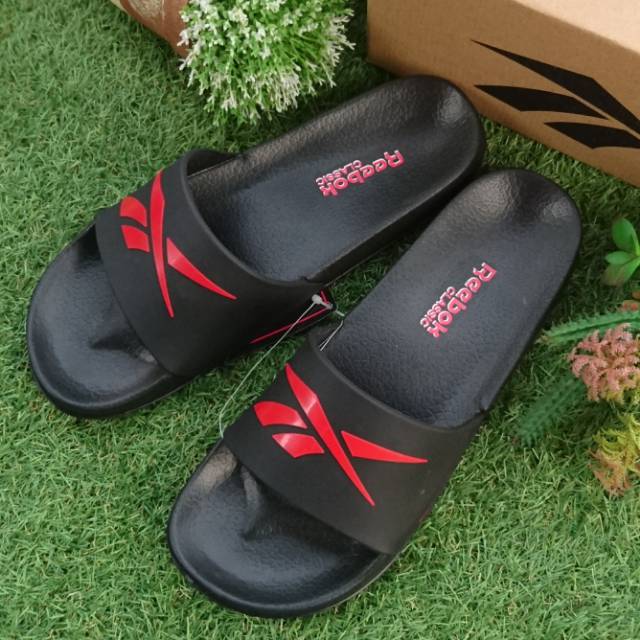 reebok sliders black
