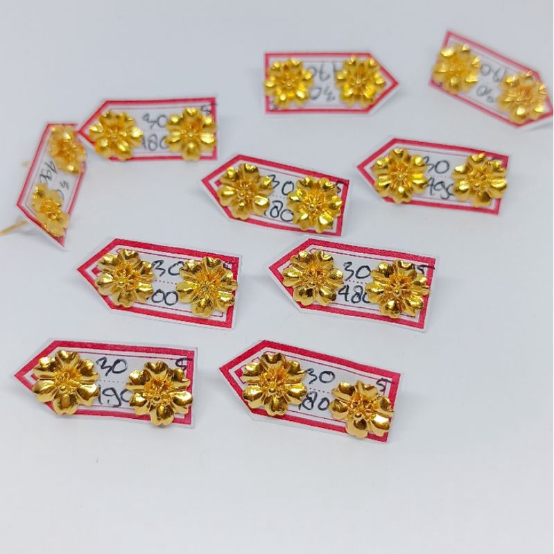 Giwang melar anting sakura emas asli 300%/6k/700%/16k