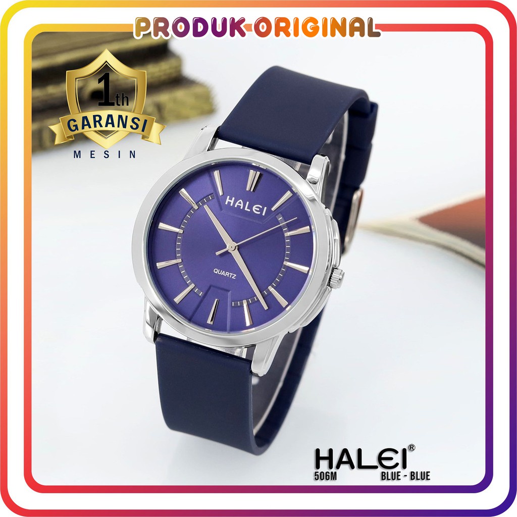 COD JAM TANGAN PRIA HALEI ORIGINAL 506 BAHAN KARET WATER RESISTANT STAINLES STEEL ANTI AIR
