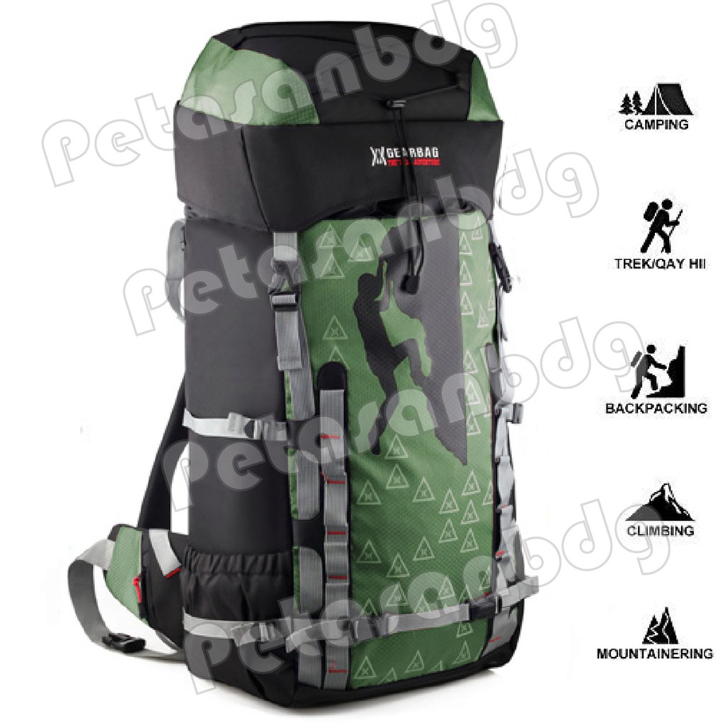 PTS -Tas Ransel Carrier Gear Bag X - OXID.PTS Mountain Top Camping Hiking Backpack + FREE RAINCOVER