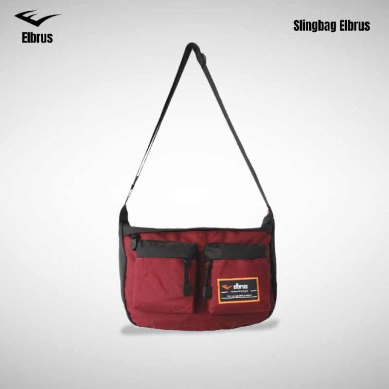 Sling Bag Elbrus S2 Maroon Casual Termurah 7027/kom - Tas Selempang Pria