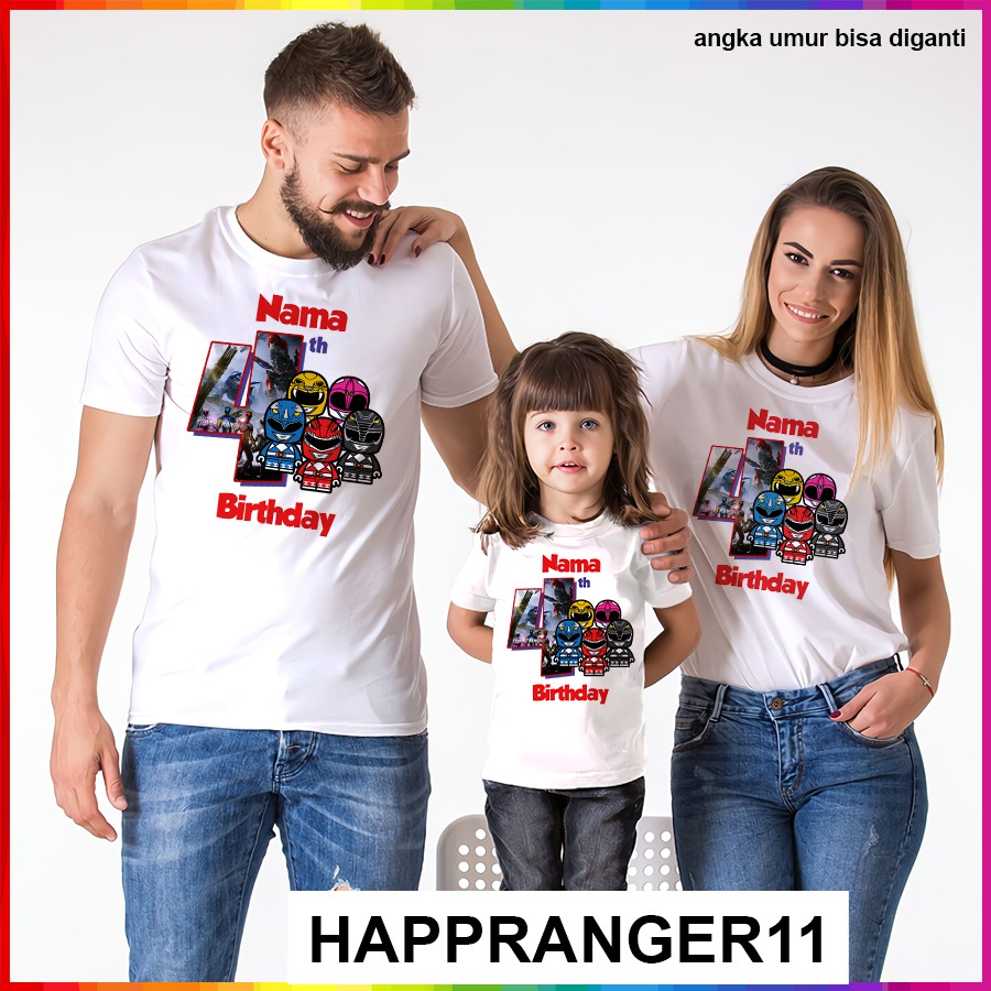 [FREE NAMA!!] Baju Kaos COUPLE  ANAK DAN DEWASA POWER RANGER BANYAK MOTIF