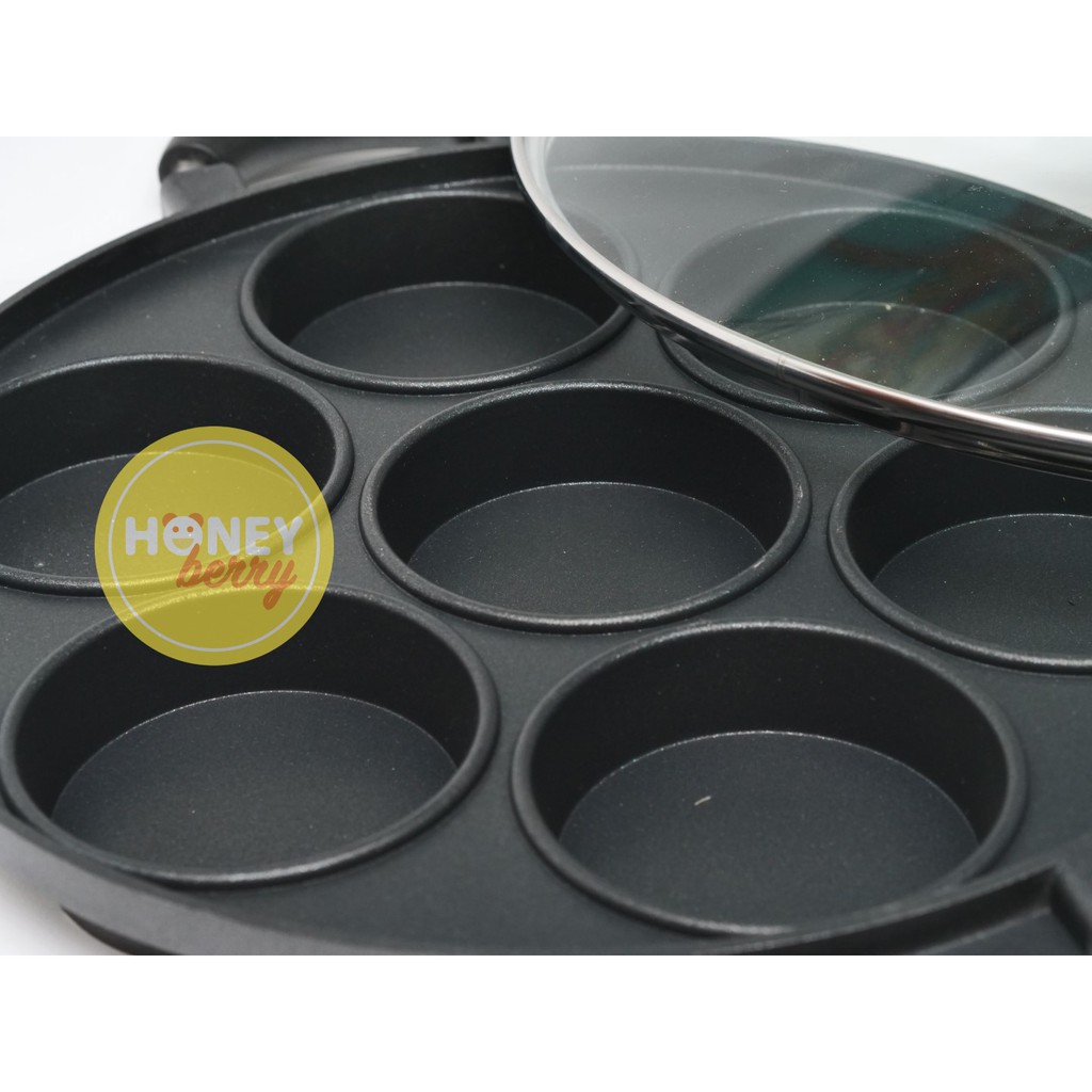Cake Pan 7 Lubang Datar / Cetakan Telor Surabi Dorayaki / Suggo Cetakan