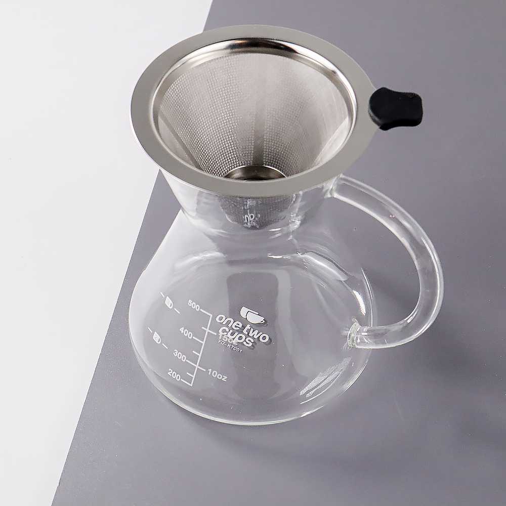 TD - DPR One Two Cups Coffee Maker Pot V60 Teko Kopi 500ml + Filter - YD-KT001