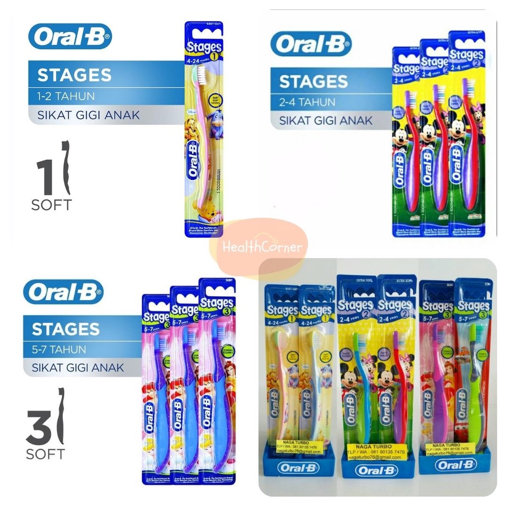 ORAL-B Baby Toothbrush, Kids Toothbrush Soft / ORAL B SIKAT GIGI ANAK STAGES 1 - STAGE 2 - STAGE 3