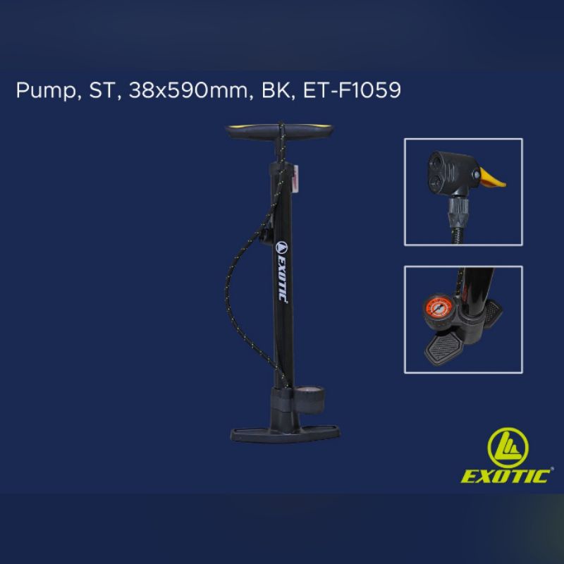 Floor Pump Pompa Tabung Lantai Ban Angin Sepeda Motor ET-F1059 EXOTIC | High Quality