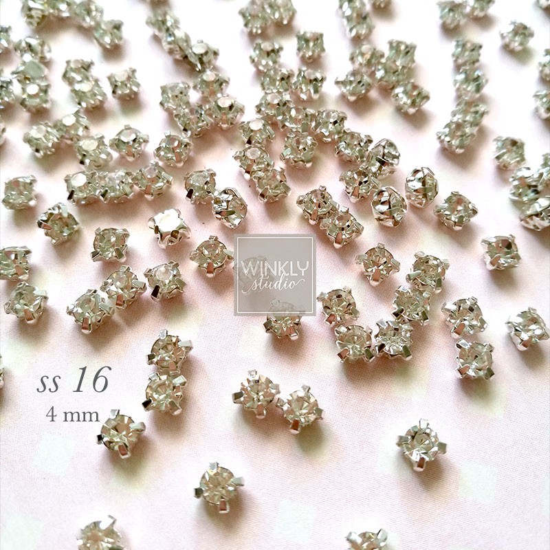 Diamond Cangkang SS16 4mm 1gros Kristal Cangkang Clear / Berlian Imitasi / Permata Cangkang