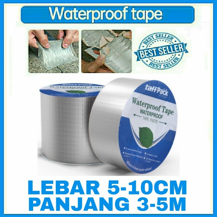 TERMURAH!!! 5 CM X 5 METER / 3 METER Lakban Anti Bocor Lem Anti Air Aluminium Foil Butyl Super Waterproof Tape Tambal Silver