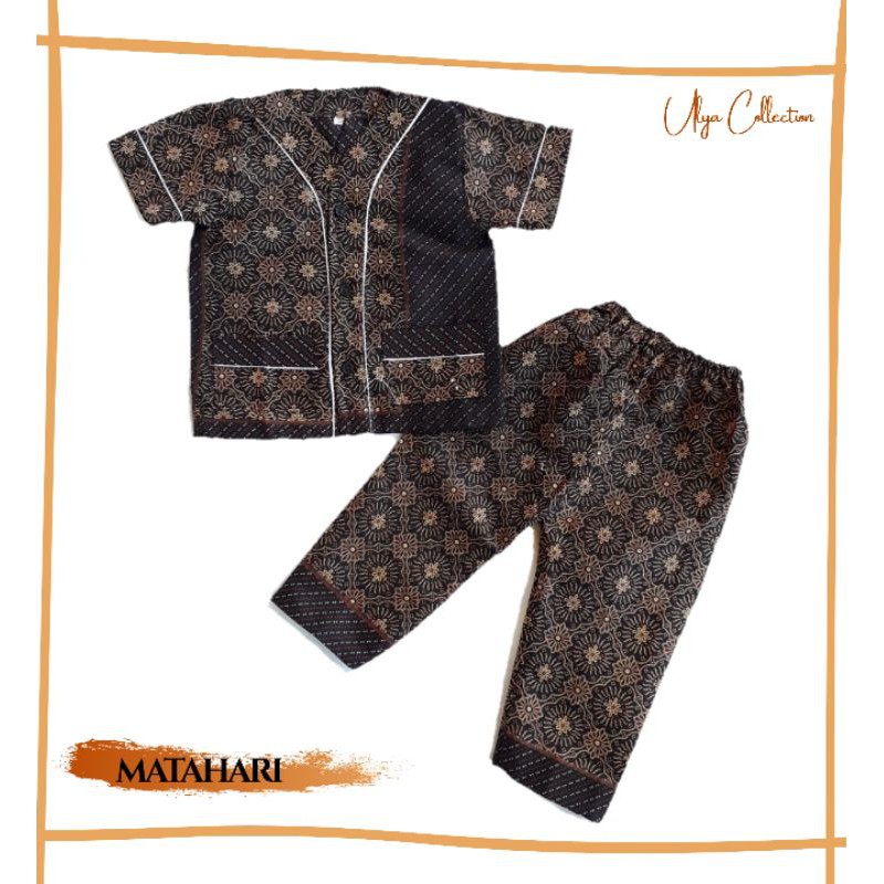 Piyama Batik Anak Grosir Kodian Lengan Pendek Celana Panjang