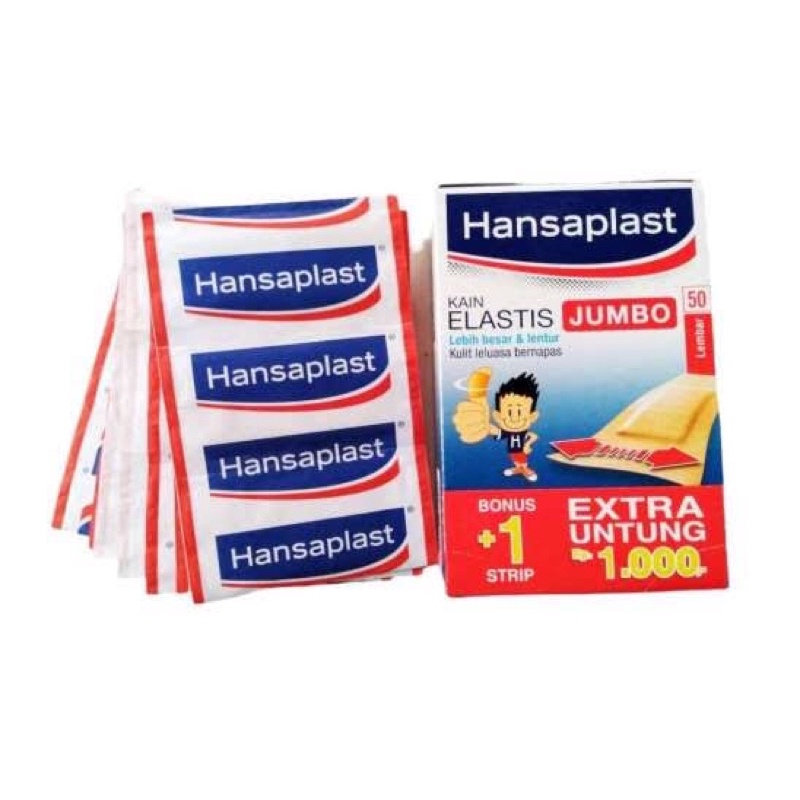 HANSAPLAST JUMBO ISI 50’S PLESTER LUKA PLESTER ELASTIC PLESTER KAIN #AMG