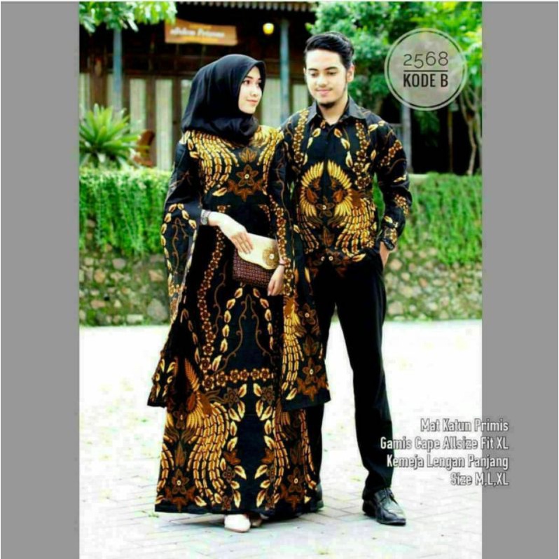 Couple Gamis Batik Maxi Cape Syari Modern