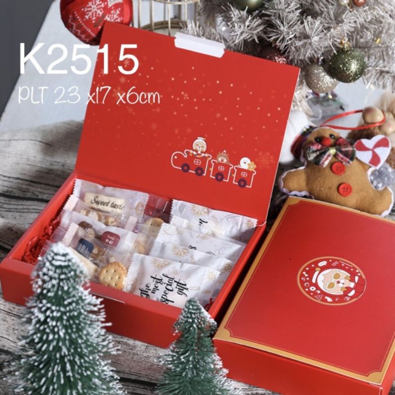 

Kotak Dus Box Kue Parcel Hampers Natal Santa 23x17x6cm