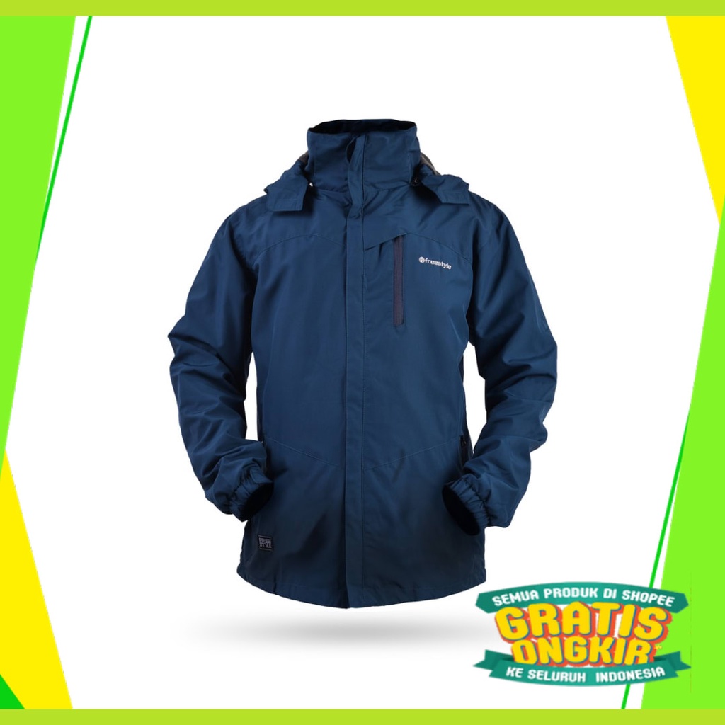 Hitam Putih Biru Orange Hijau Navy Dongker Polos moccha coklat / Freestyle Jaket Gunung Pria Waterpr