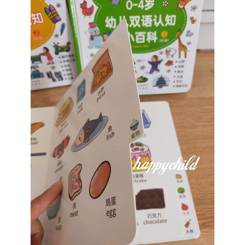 belajar mandarin board book 认知小百科bilingual mandarin english/basic words/buku mandarin /happychild