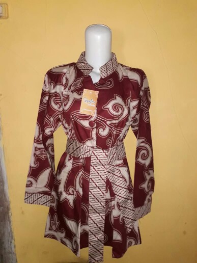 Asifa Batik Hrb026 Kenongo Kemeja Tosca Pendek Pekalongan Padi M L Xl Soagn Tulis Halus Kemeja Batik