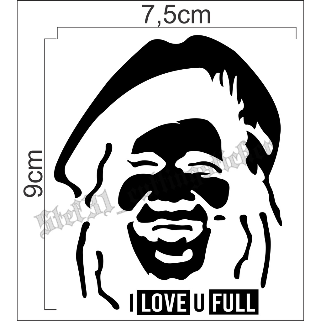 

sticker cutting sketsa, wajah mbah surip