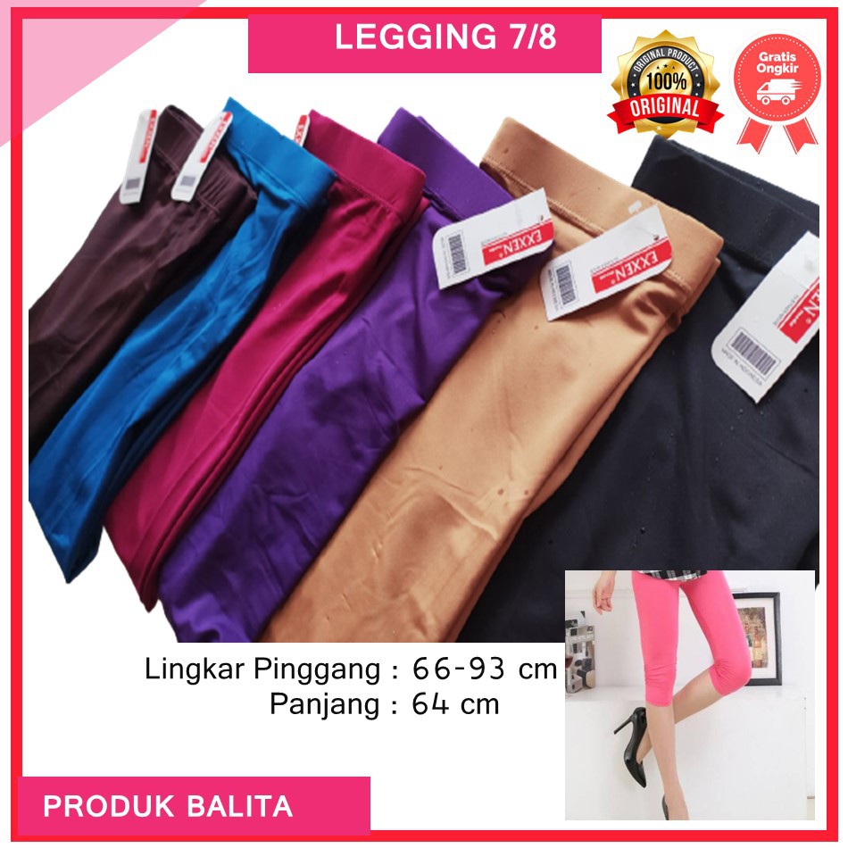 Celana Legging Leging Spandek Wanita 7/8 Dewasa Polos