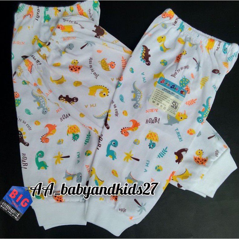 3PC AIRIN CELANA BAYI PANJANG NEWBORN MOTIF PRINT LEMBUT DAN SNI