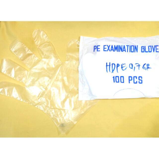 

Sarung tangan plastik standart isi 100pcs( disposable plastic gloves 0.7)
