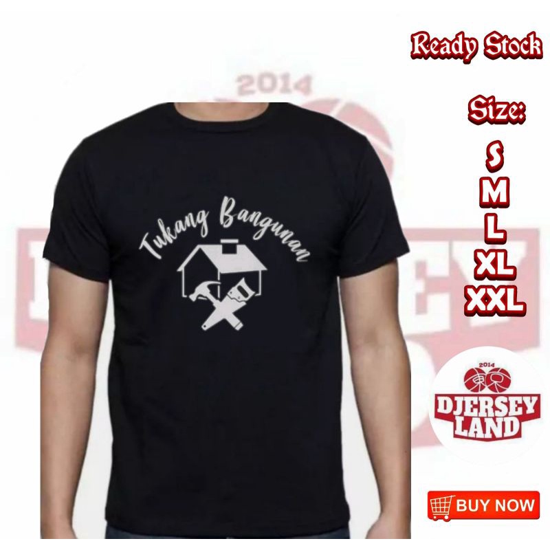 KAOS DISTRO PRIA TUKANG BANGUNAN BAHAN COTTON COMBED ADEM