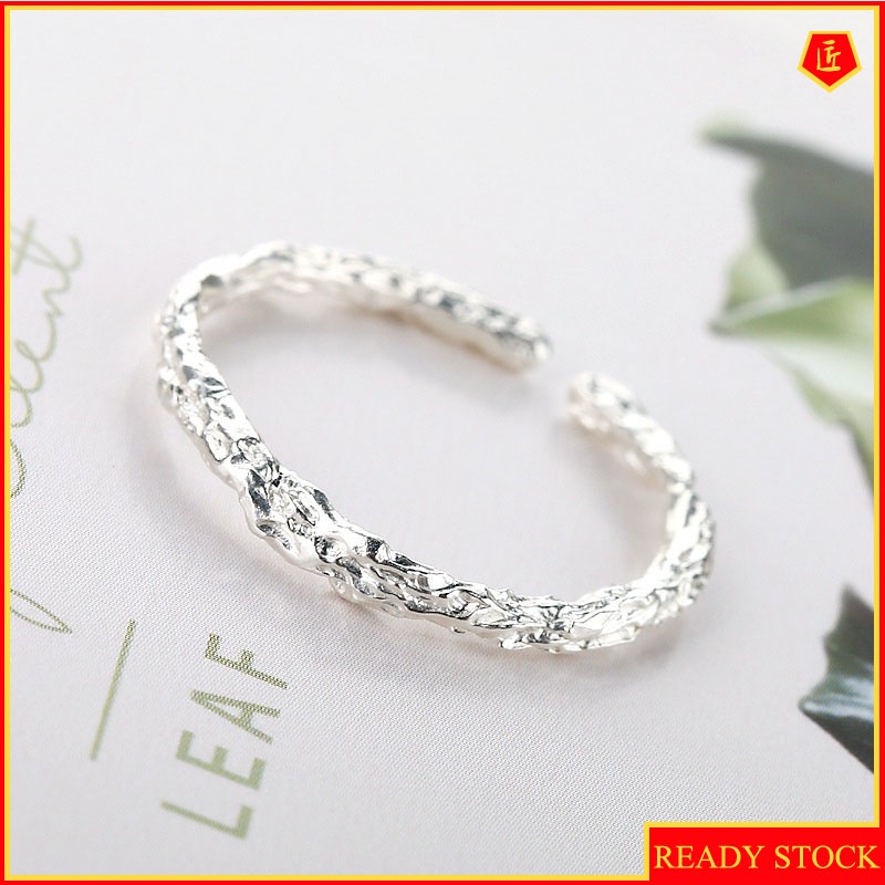 [Ready Stock]Minimalist Creative Silver Candy Wrap Ring for Women