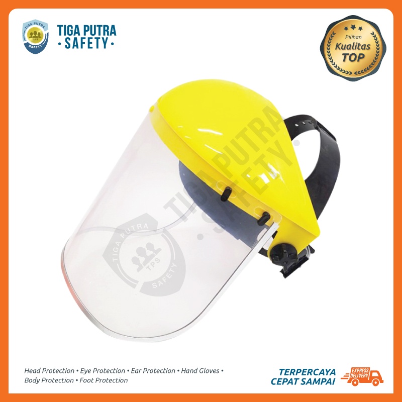 Face Shield Gerinda Helm Clear Pelindung Muka Wajah Alat Safety Aluminium Gosave