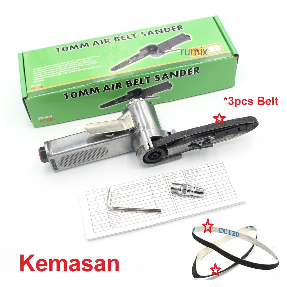 Handheld Air Belt Sander Adaptor Gerinda Tangan Konverter Mesin Amplas Genggam 10MM*330MM