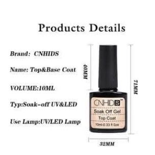 CNHIDS top coat &amp; base coat 10ml soak off uv led gel polish kutek