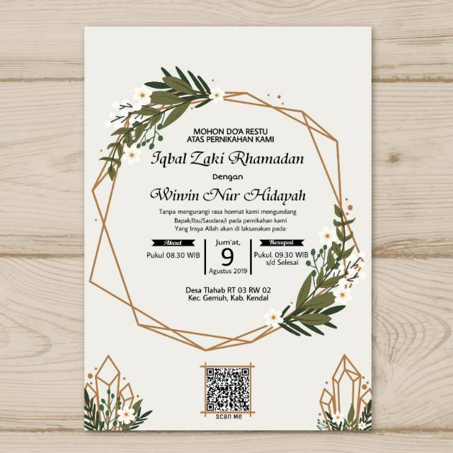 Undangan pernikahan digital Rustic | invitation wedding | JPG | Shopee
