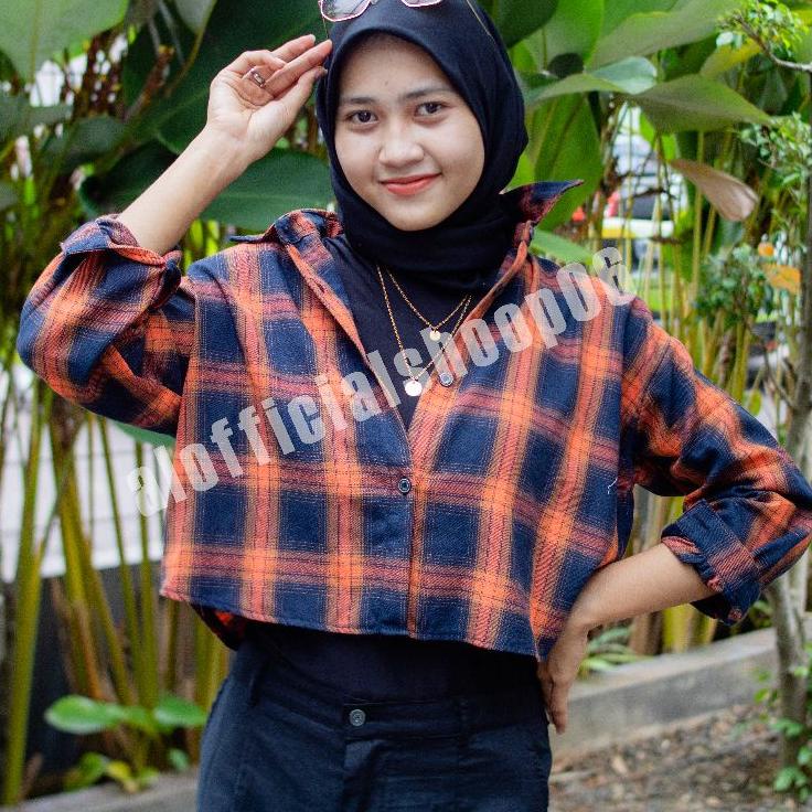 Top Produk.. CROP TOP FLANEL / KEMEJA FLANEL WANITA / KEMEJA CROP / KEMEJA WANITA TERBARU