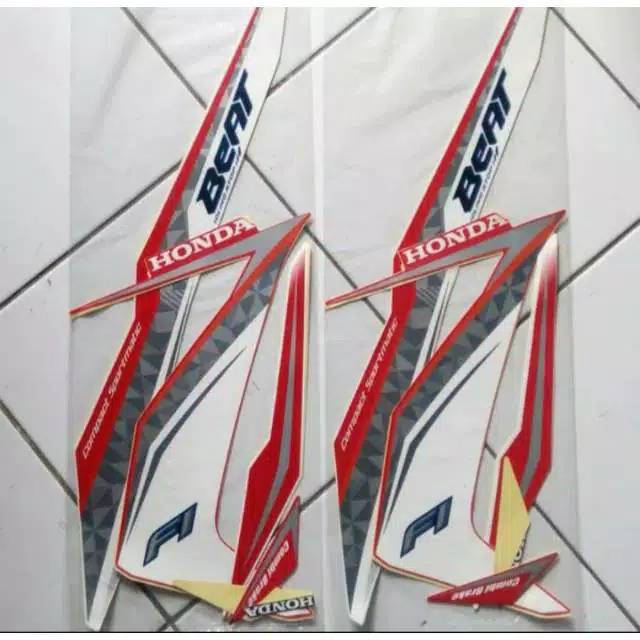 Stiker stripping Beat 2016-2017 merah putih