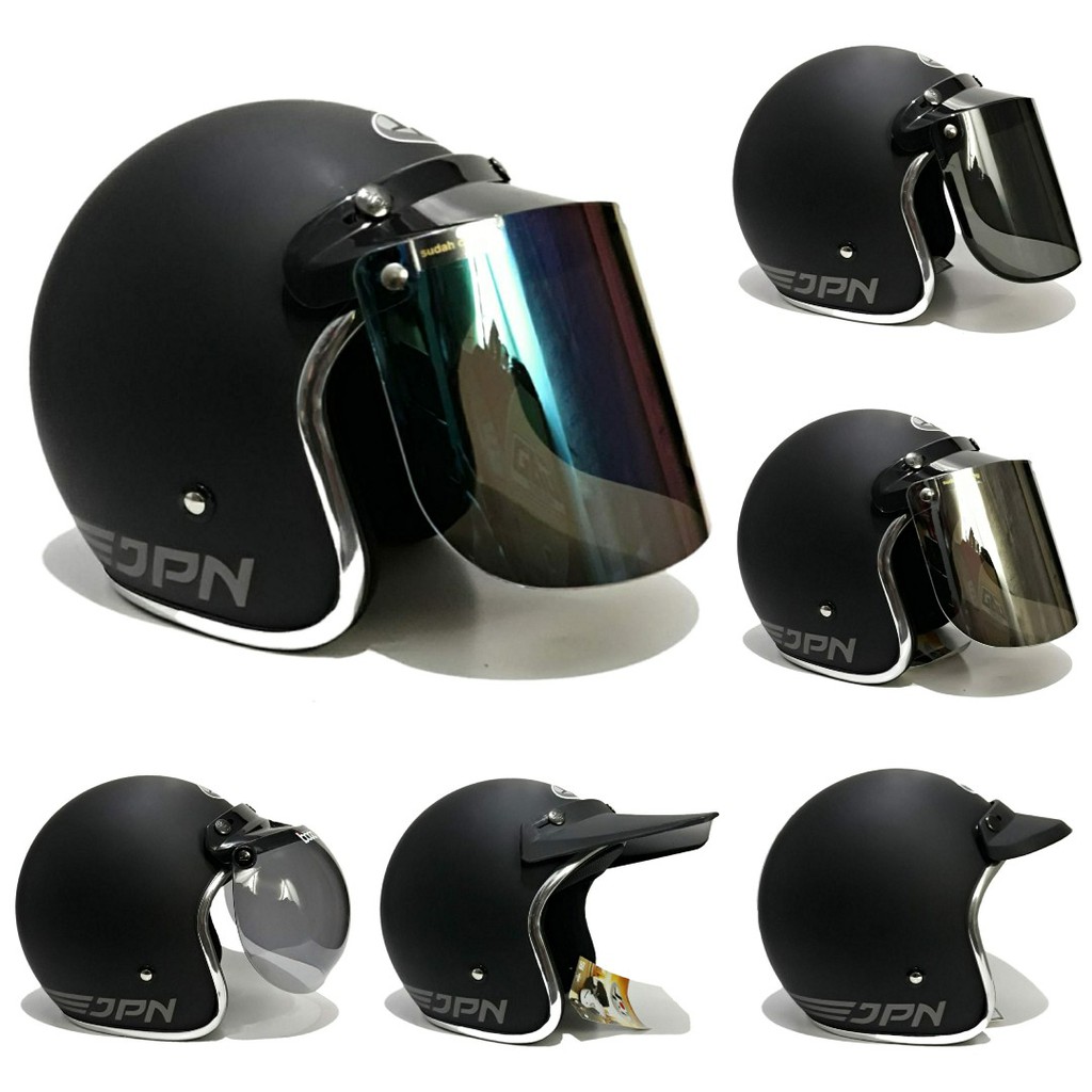 Helm Jpn Hitam Dof List Chrome/croom