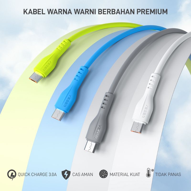 VEGER KABEL DATA MICRO USB 2.4A / KABEL USB MURAH FAST V107 CHARGING KABEL CAS BULAT FOR SAMSUNG / ANDROID V107