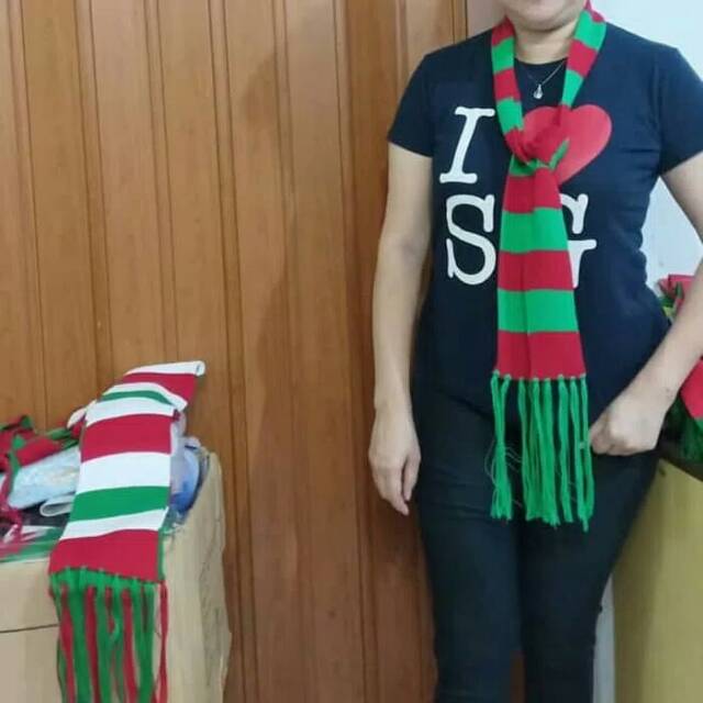 Syal Syall Scarf Shawl Natal Merah Hijau Kecil