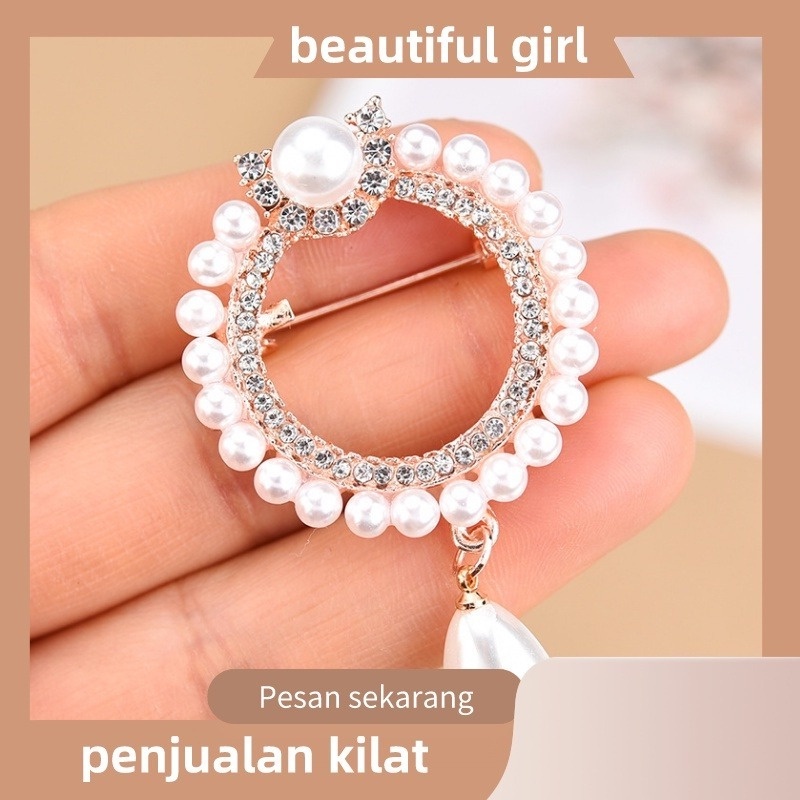 Candy Jewelry Fashion Korean Butterfly Brooches Gold Color Pearl Brooch Pins Rhinestone Breastpin for Women bros hijab-8