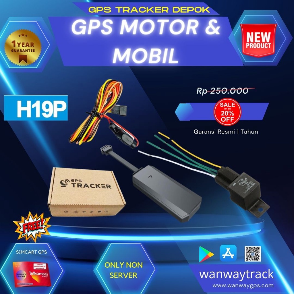 gps tracker wanwaytrack h19p garansi 1 tahun