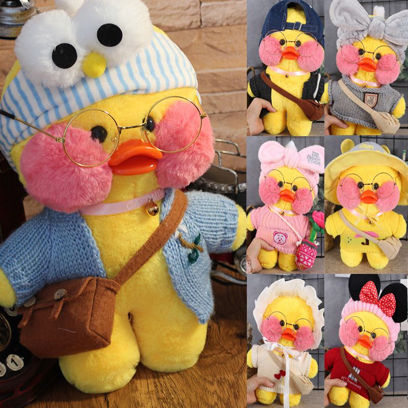30cm Lalafanfan Cafe Mimi Yellow Duck Stuffed Soft Kawaii Duck Doll Animal Pillow kids gift
