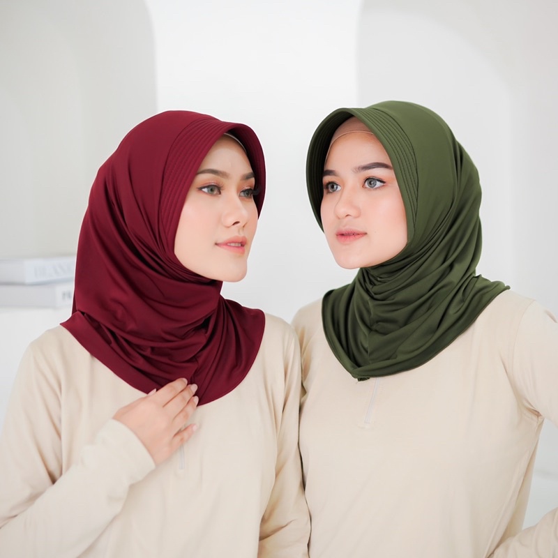 Bergo Sport / Hijab Sporty / Hijab Instant / Hijab Sporty Olah Raga Jersey