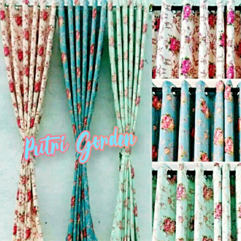 gorden hordeng blackout shaby bunga mewah dan elegan  minimallis