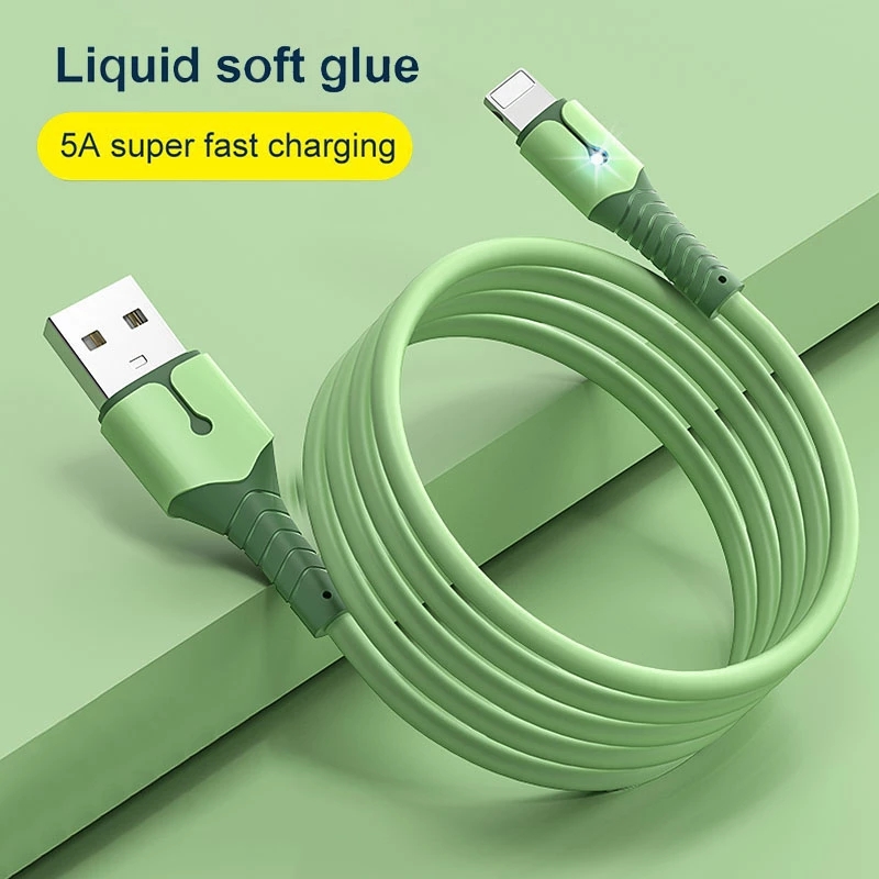Kabel Data / Charger Usb Tipe C 5a Fast Charging Bahan Silikon Untuk Smartphone