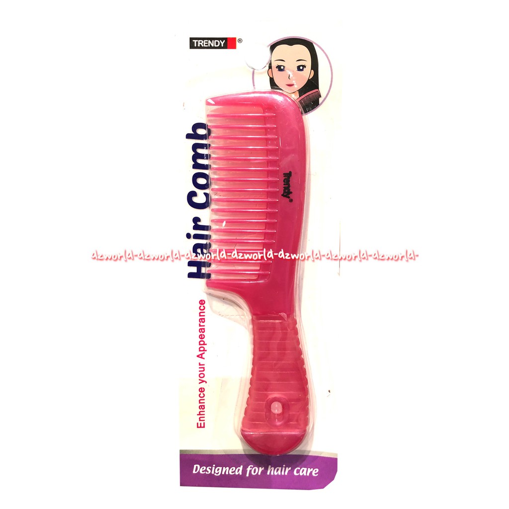 Trendy Hair Comb Sisir Kecil Dengan Pegangan Pink Trendi Hairs Haircomb Trenddy Sikat Sisir Rambut