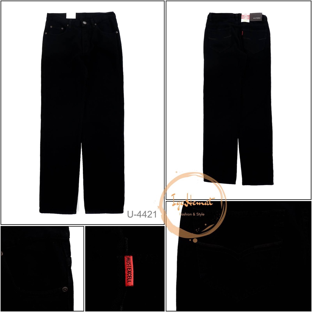 CELANA PANJANG JEANS LAKI LAKI HITAM MUST EXCELL 46-48[U4421]